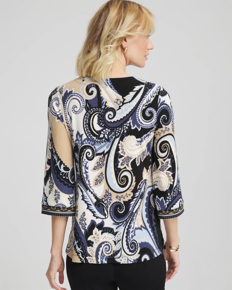 Chicos Travelers™ Paisley V-Neck Tunic - CANYON BLUE