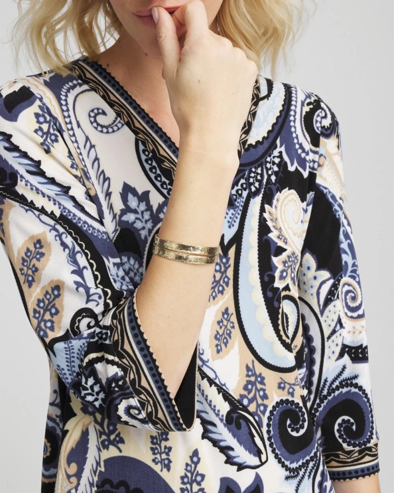 Chicos Travelers™ Paisley V-Neck Tunic - CANYON BLUE