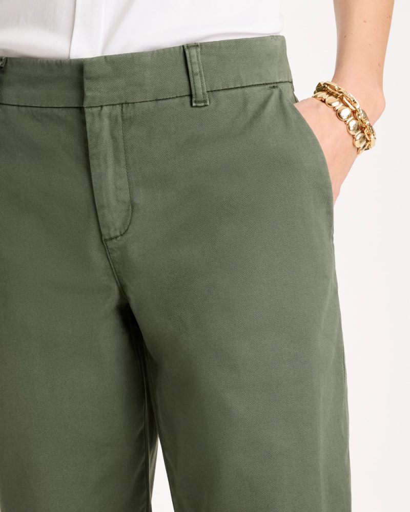 Chicos Relaxed Boyfriend Chino Crop Pants - KELP FOREST