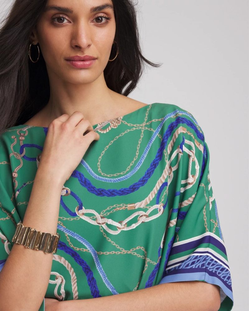 Chicos Rope Relic Poncho - JARDIN GREEN