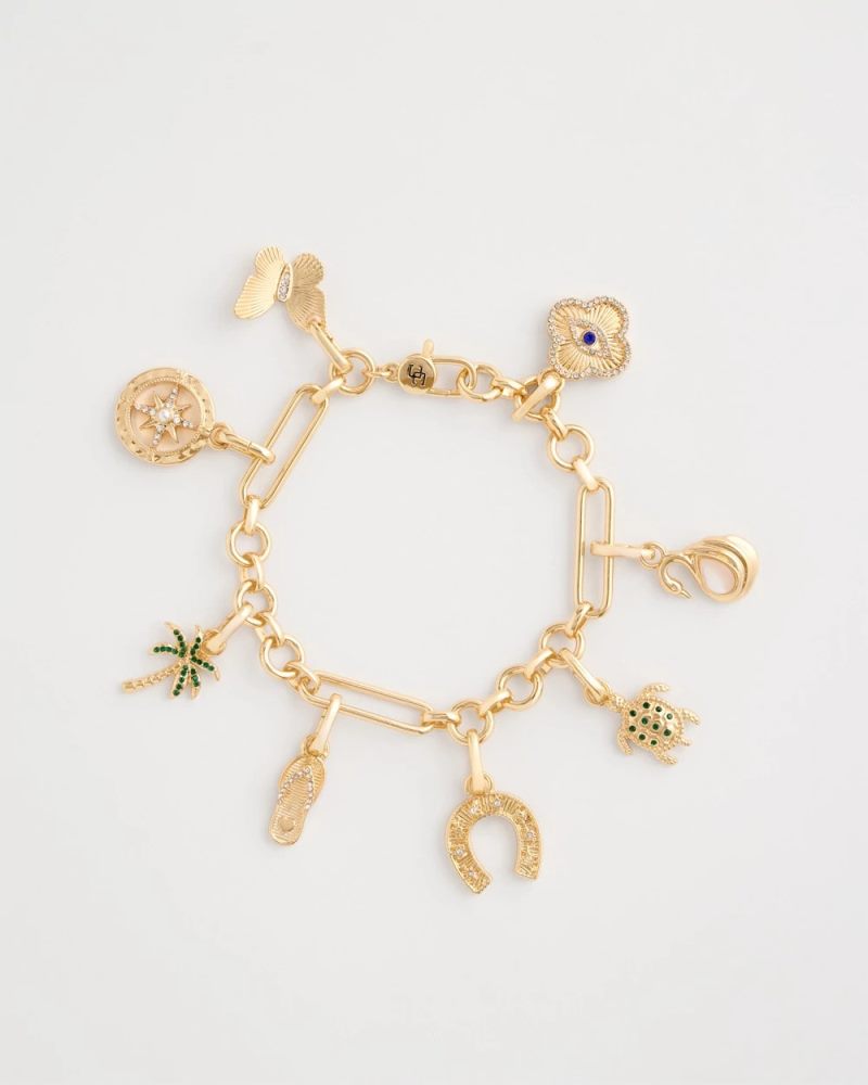 Chicos Shiny Goldtone Novelty Charm Bracelet - GOLD