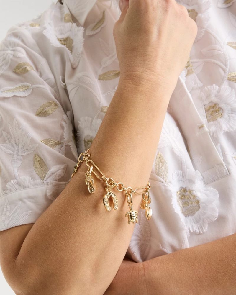 Chicos Shiny Goldtone Novelty Charm Bracelet - GOLD