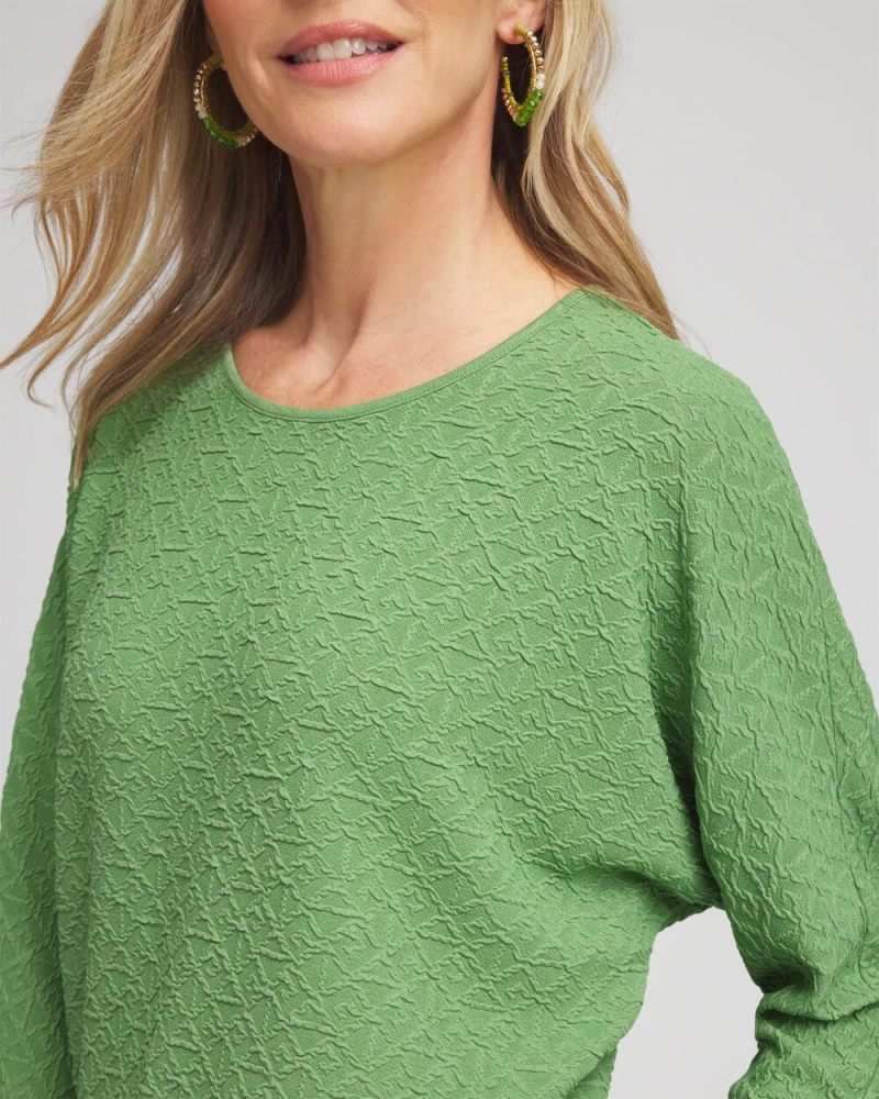 Chicos Textured Wedge Top - SALTED LIME