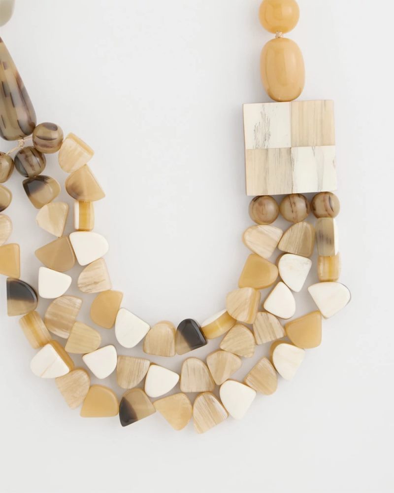 Chicos Chico's Originals Faux Horn Geo Necklace - NEUTRAL