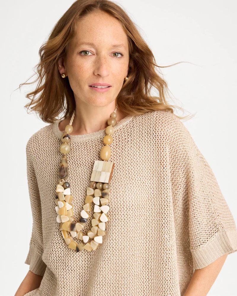 Chicos Chico's Originals Faux Horn Geo Necklace - NEUTRAL