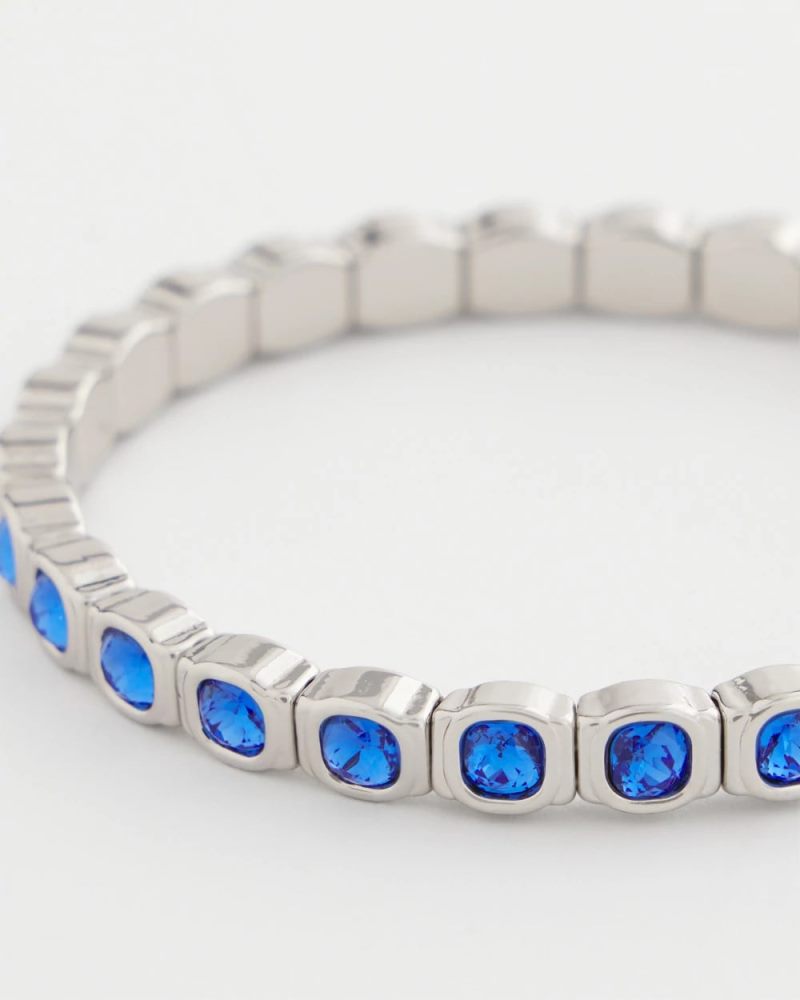 Chicos Small Faceted Stretch Bracelet - BLUE
