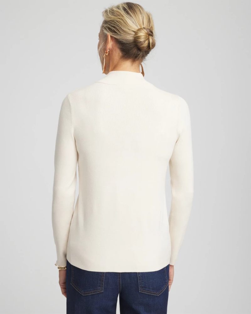 Chicos Ella Mockneck Sweater - ENGLISH CREAM