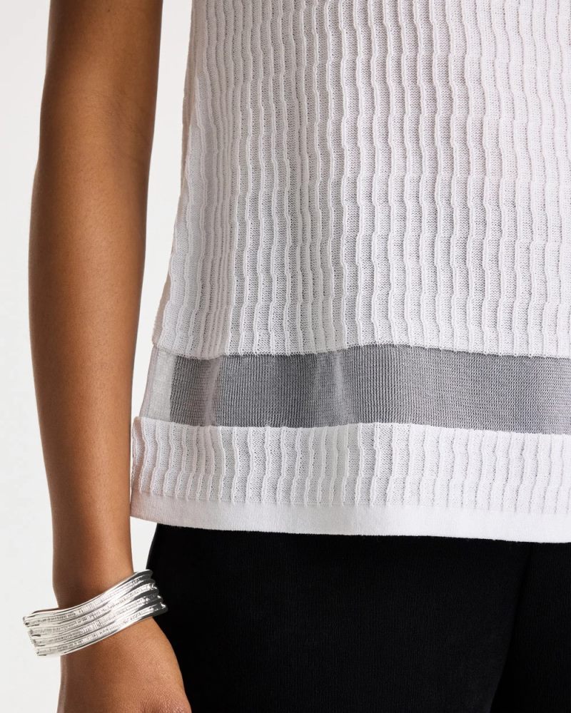 Chicos Travelers™ Sheer Stripe Tank - TRAVELERS WINTER DRIFT