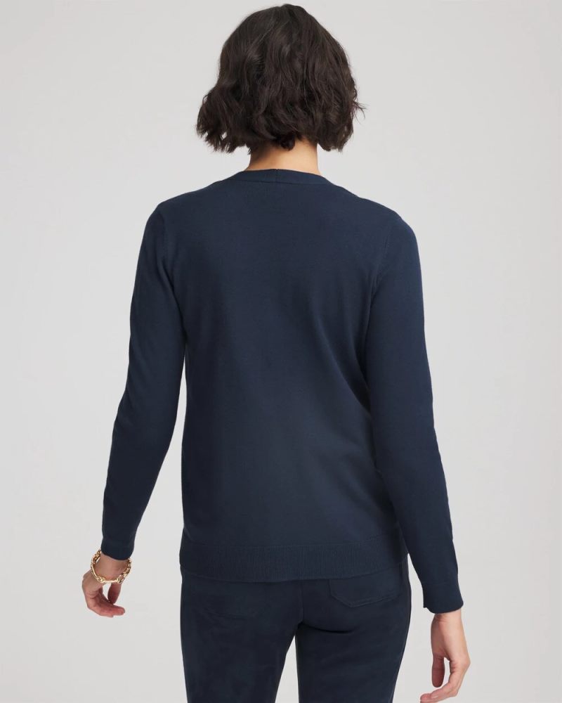 Chicos Ella Long-Sleeve Cardigan - PASSPORT BLUE