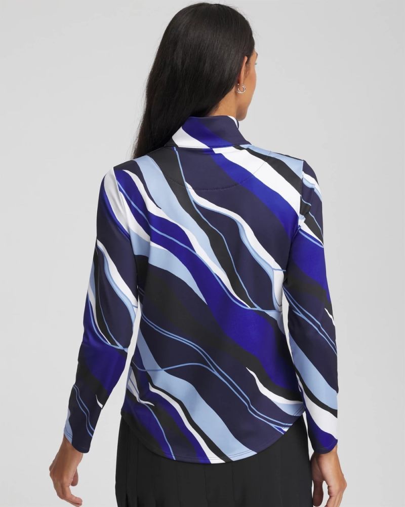 Chicos Zenergy® UPF Voyage Half Zip - CRYSTAL TOPAZ