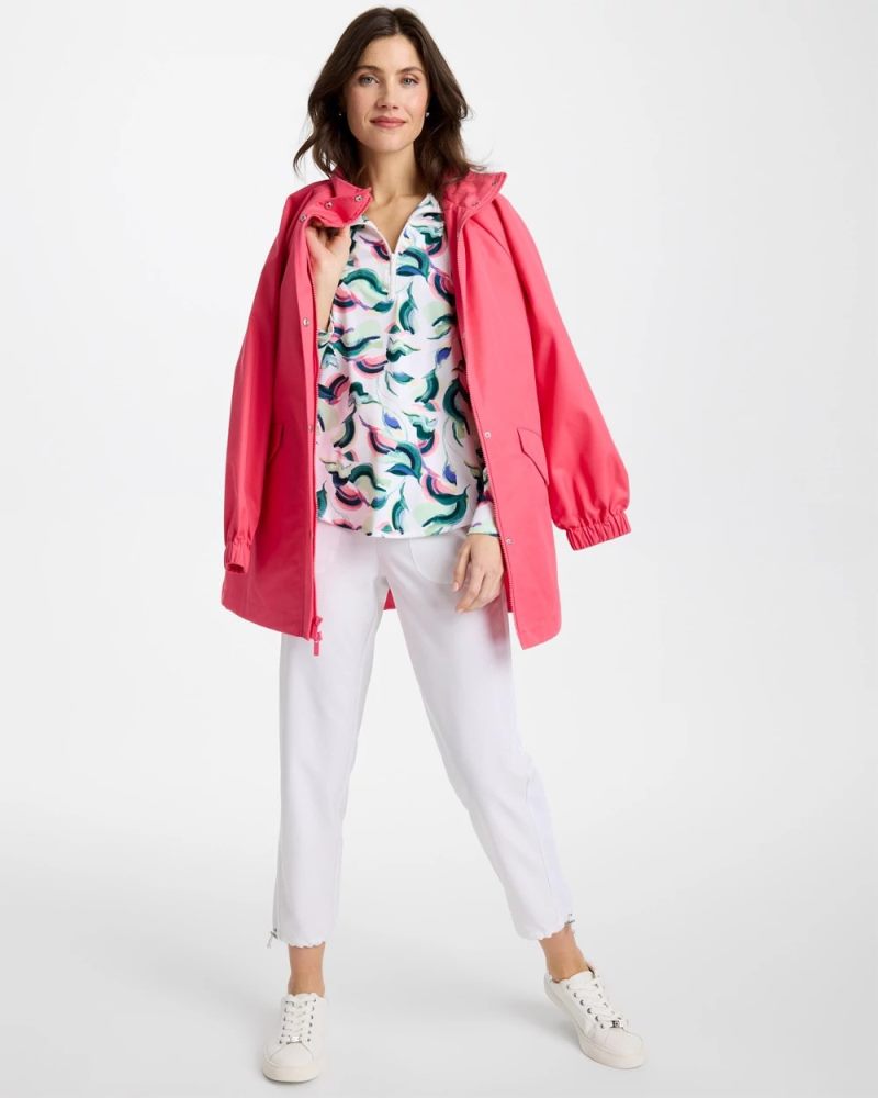 Chicos Zenergy® UPF Blooms Mock Zip Polo - BLOSSOM
