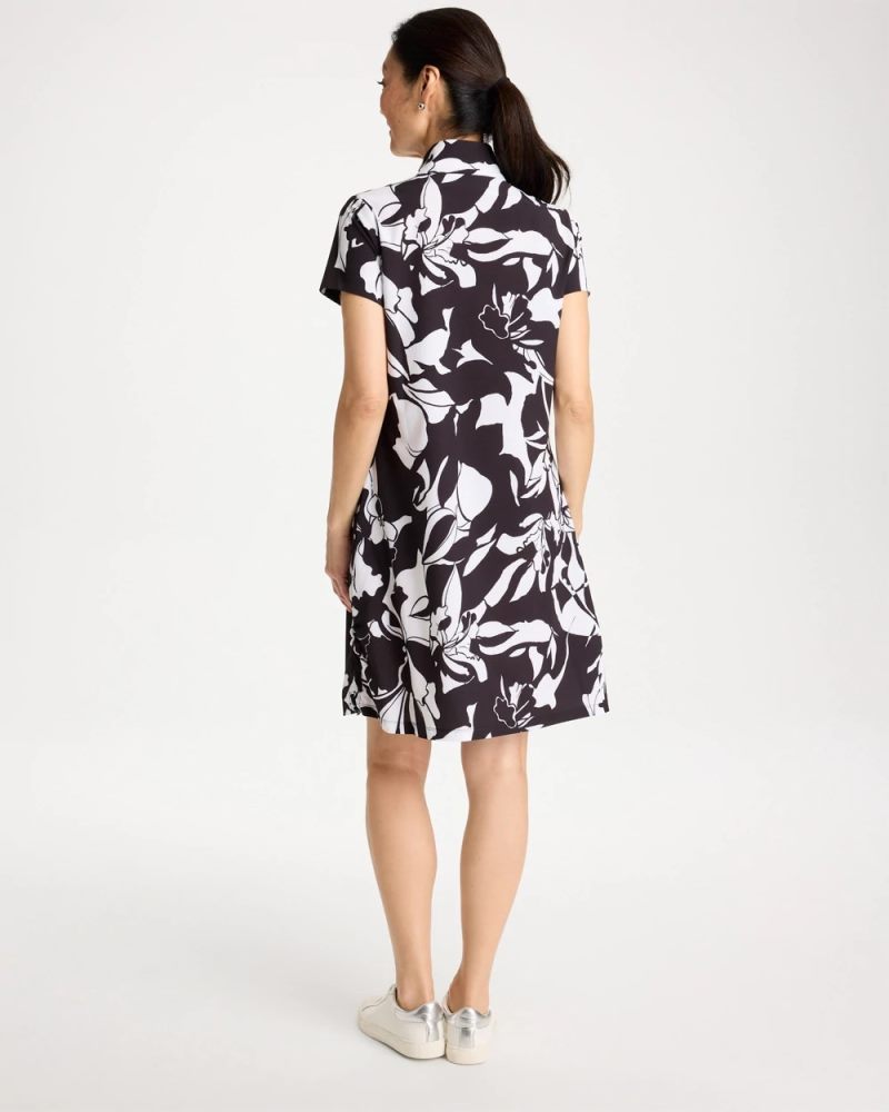 Chicos Zenergy® UPF Floral Nights Bungee Dress - BLACK