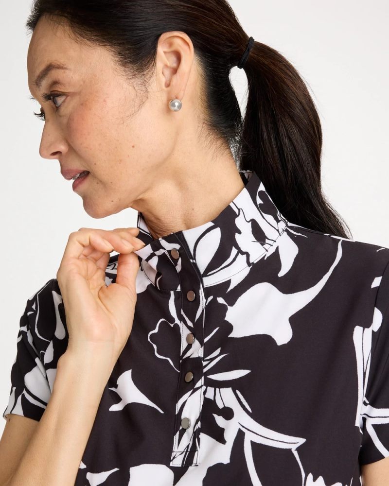 Chicos Zenergy® UPF Floral Nights Bungee Dress - BLACK