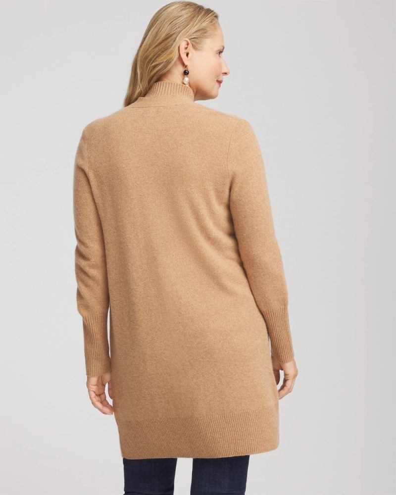 Chicos Cashmere Duster Cardigan - CAMEL