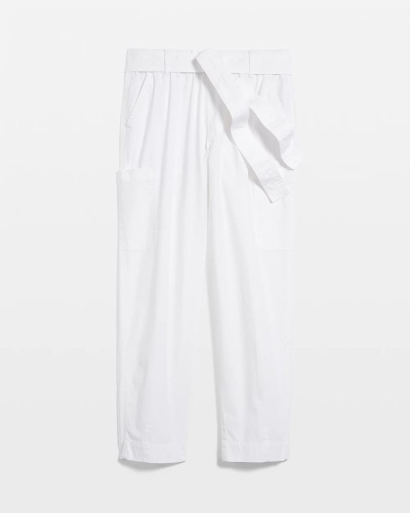 Chicos Poplin Pull-On Tapered-Leg Cropped Pants - ALABASTER