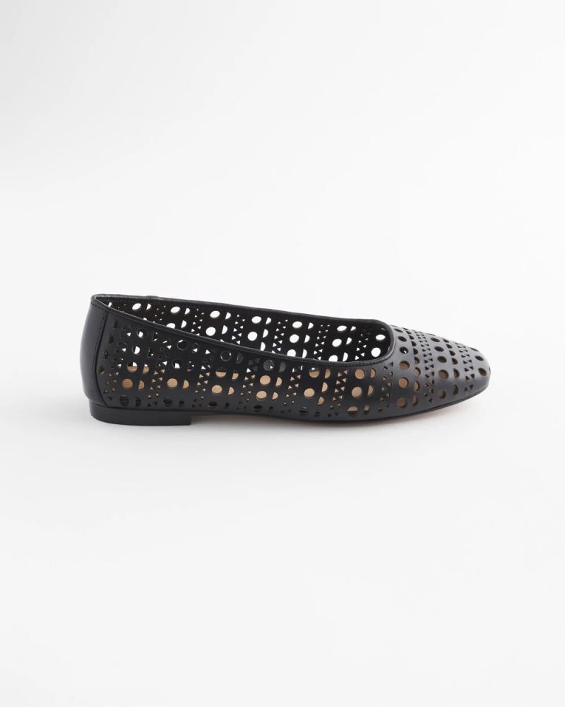 Chicos Cutout Ballet Flats - BLACK