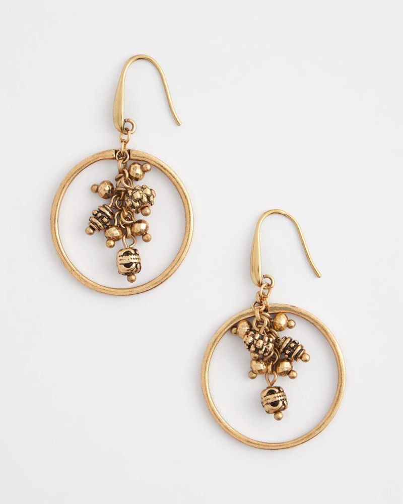 Chicos French Hook Drop Hoop Earrings - GOLD