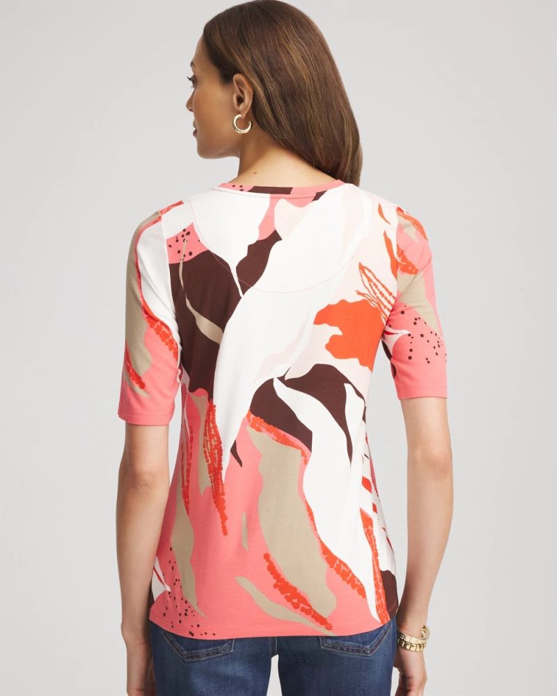 Chicos Touch of Cool™ Elbow-Sleeve Perfect Tee - SIESTA ROSE