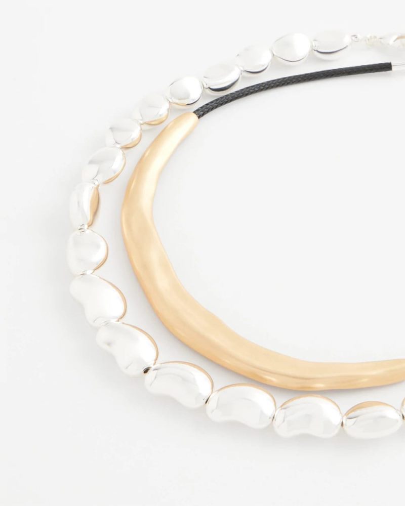 Chicos Mixed-Metal Collar Necklace - MIXED METALS