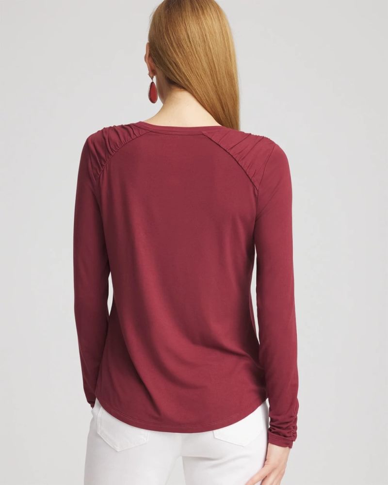 Chicos Touch of Cool™ Gathered Sleeve Floral Print Tee