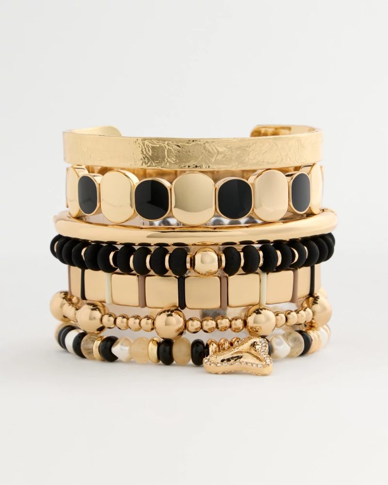 Chicos Shark's Tooth Stretch Bracelet - BLACK
