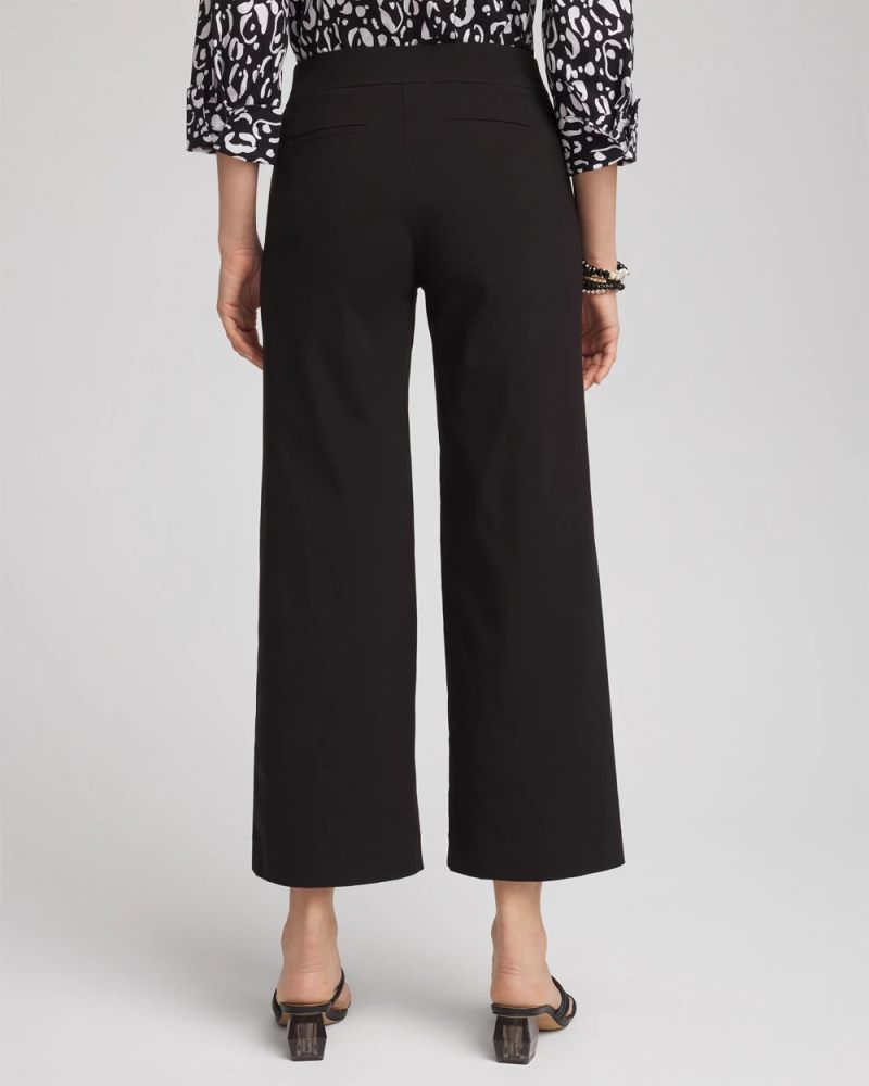 Chicos Brigitte™ Pull-On Wide Leg Cropped Pants - BLACK