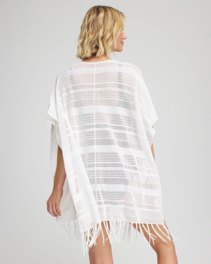 Chicos Sweater Swim Cover-Up - ALABASTER