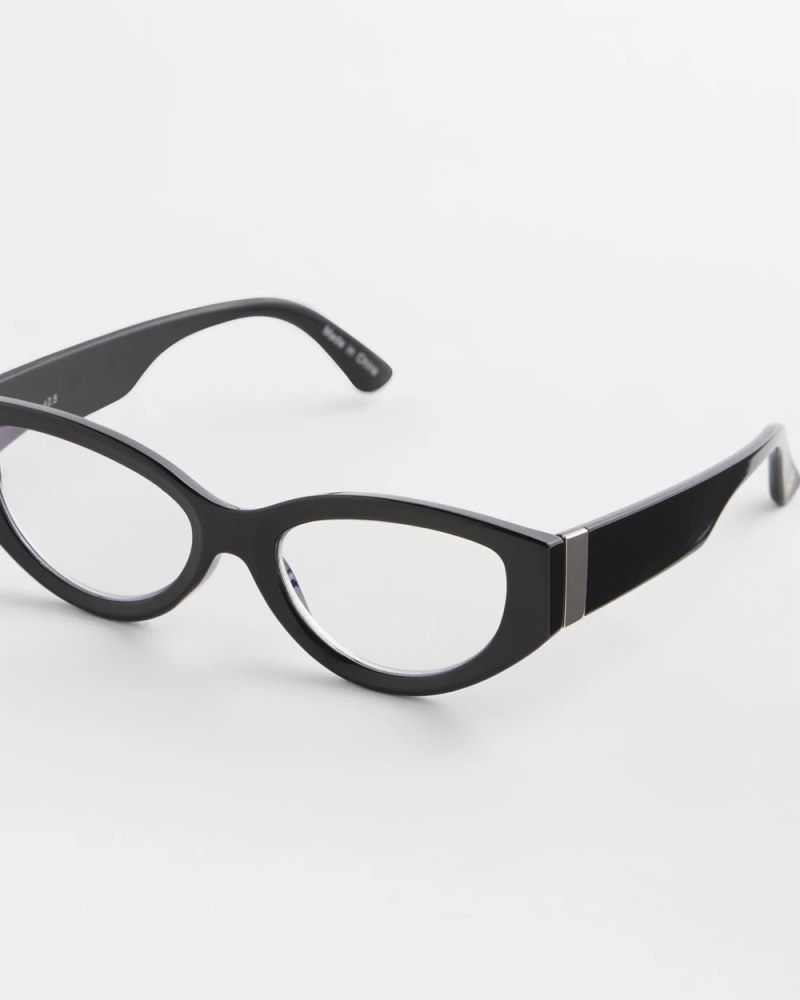 Chicos Cat Eye Metal Readers - BLACK