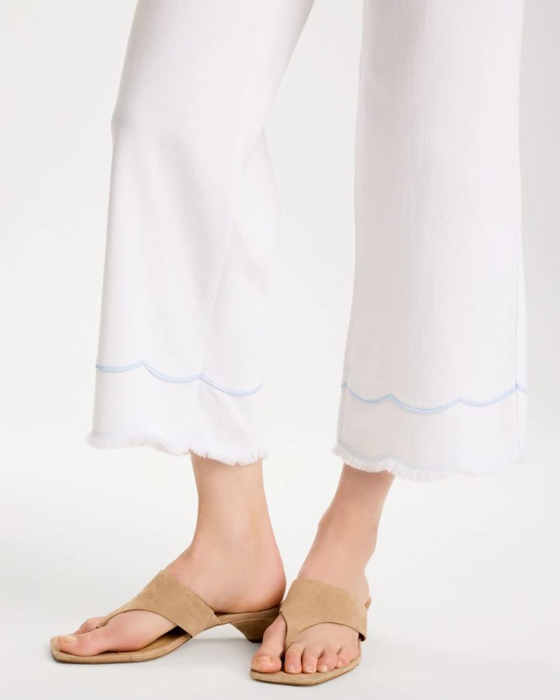 Chicos Pull-On Wide-Leg White Crop Jeans - ALABASTER