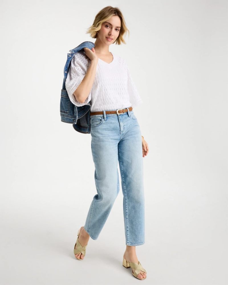 Chicos Relaxed Boyfriend Rolled Hem Jean - BAHAMA INDIGO
