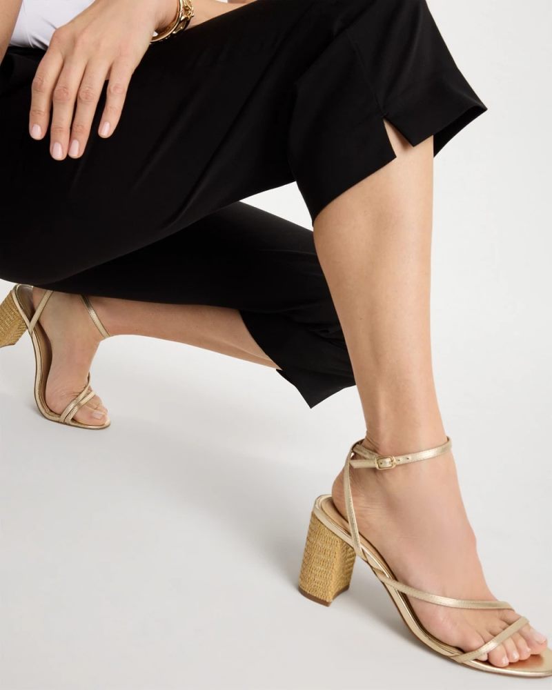 Chicos Emme Sateen Straight Capri Pants - BLACK
