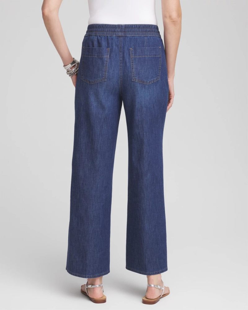 Chicos Lightweight Drawstring Ankle Jeans - SOLANA INDIGO