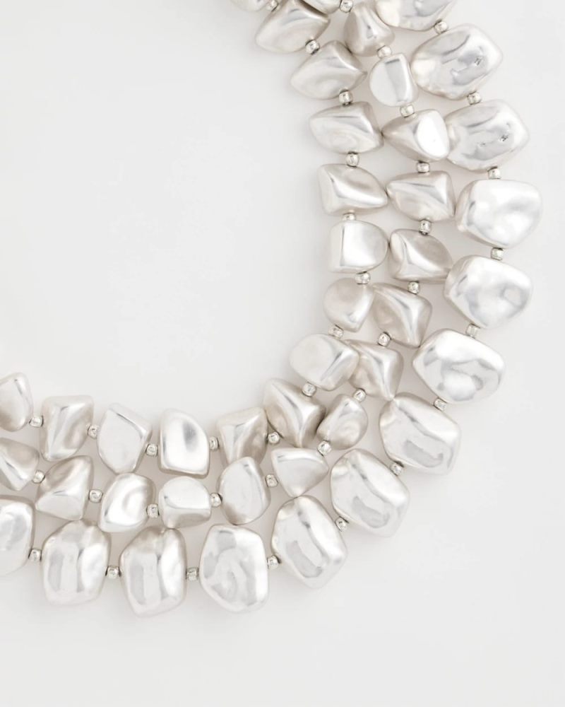 Chicos Chunky Silver Multi-Strand Necklace - SILVER