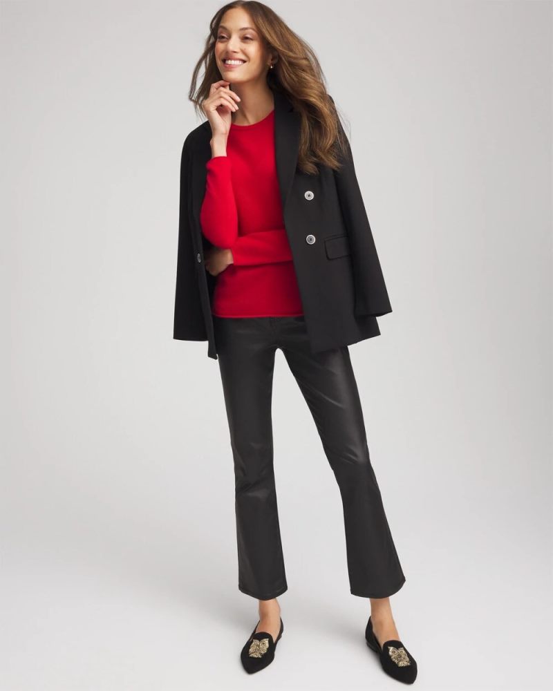 Chicos Crewneck Cashmere Pullover Sweater - RED