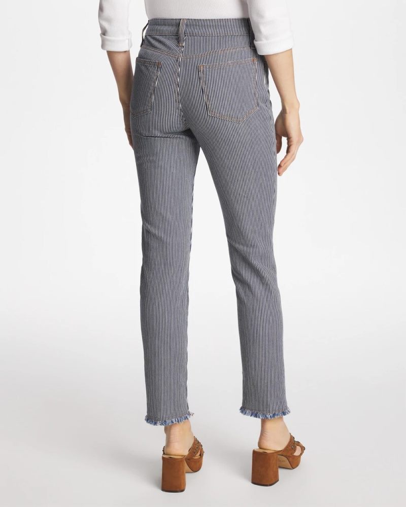 Chicos Pinnacle Stripe Girlfriend Ankle Jeans - DENIM