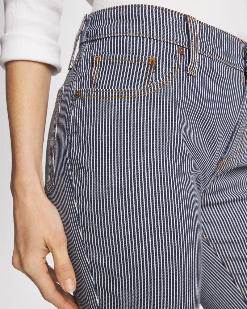 Chicos Pinnacle Stripe Girlfriend Ankle Jeans - DENIM