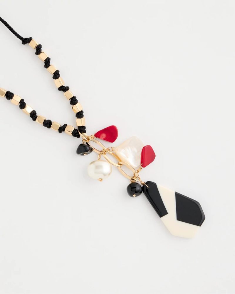 Chicos Corded Short Pendant Necklace - MULTI