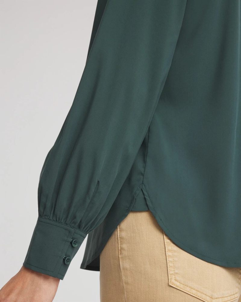 Chicos Classic-Fit Collared Shirt - DARKEST SPRUCE