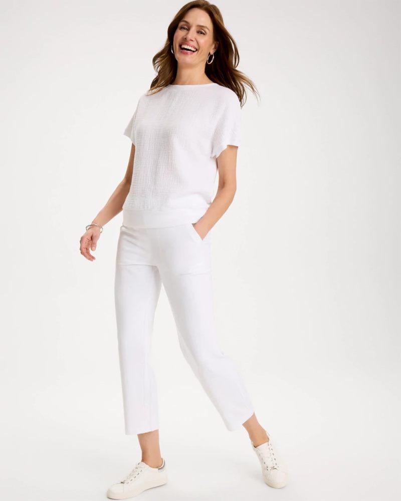 Chicos Zenergy® French Terry Cropped Pants - ALABASTER