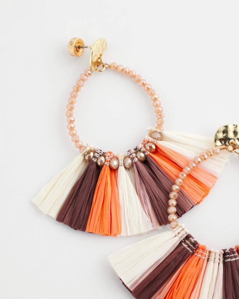 Chicos No Droop® Raffia Seed Bead Earrings - SUNSET PEACH