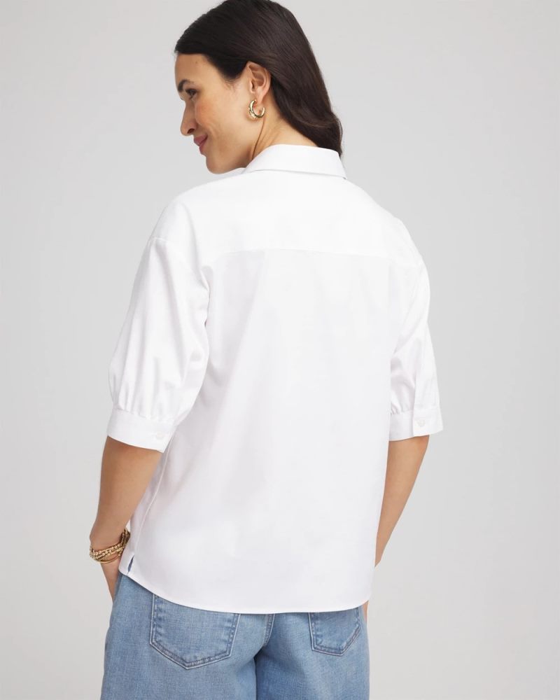 Chicos No Iron Short-Sleeved Shirt - OPTIC WHITE