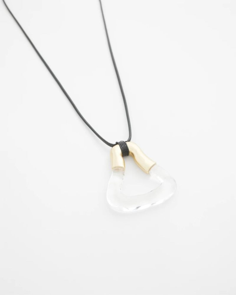 Chicos Adjustable Lucite Pendant Necklace - LUCITE