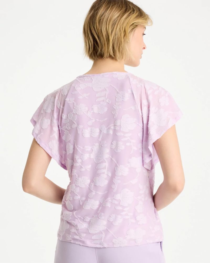 Chicos Burnout Floral Tee - ORCHID MIST