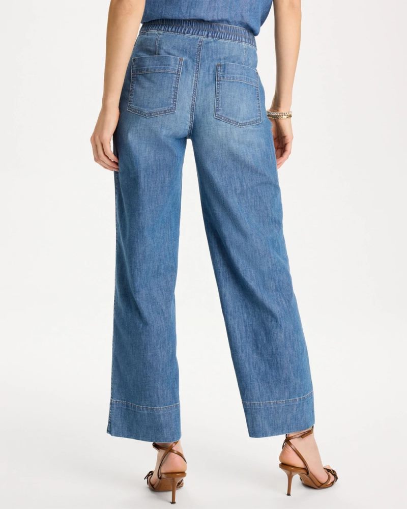 Chicos Lightweight Wide-Leg Ankle Jeans - LAKE COMO WASH