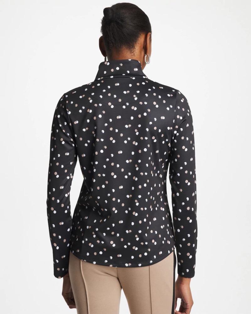 Chicos Zenergy® UPF Spotted Half Zip - STUDIO TAUPE