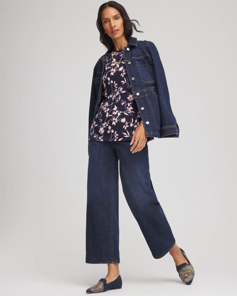 Chicos Pima Long-Sleeved Tee - PASSPORT BLUE