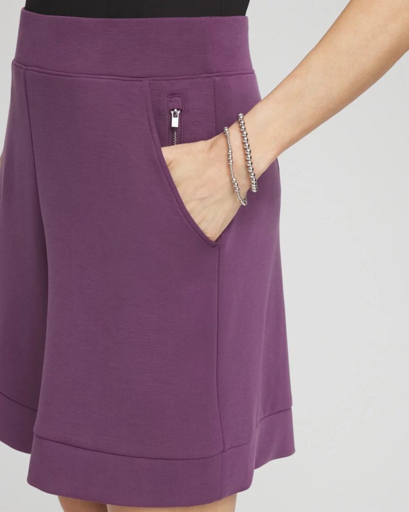 Chicos Zenergy® Pull-On Shorts - WASHED GRAPE