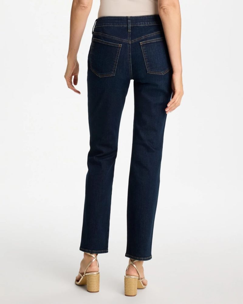 Chicos Pull-On Straight Jeans - DARK RAINIER INDIGO
