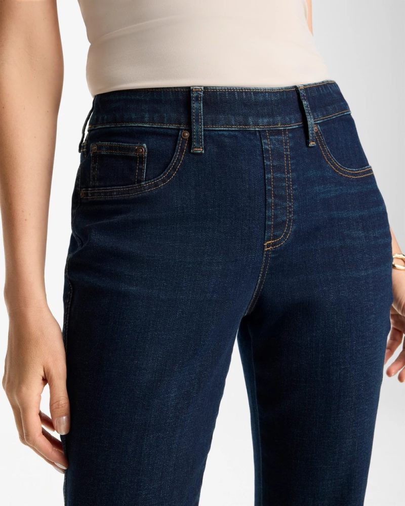 Chicos Pull-On Straight Jeans - DARK RAINIER INDIGO