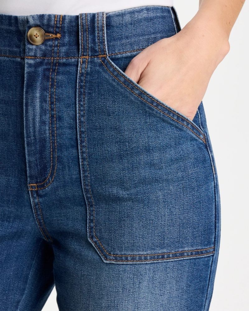 Chicos Straight Utility Crop Jean - SUKI INDIGO